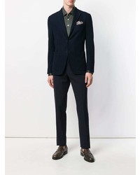 Мужская оливковая рубашка с длинным рукавом от Kiton