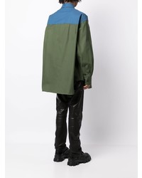 Мужская оливковая рубашка с длинным рукавом от Raf Simons