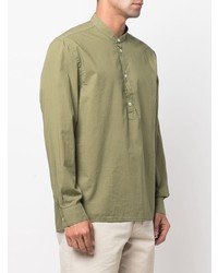 Мужская оливковая рубашка с длинным рукавом от Dondup