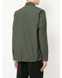 Мужская оливковая рубашка с длинным рукавом от GUILD PRIME