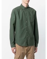 Мужская оливковая рубашка с длинным рукавом от Alex Mill