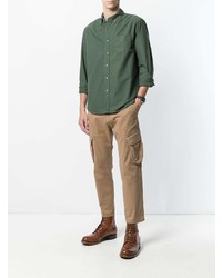 Мужская оливковая рубашка с длинным рукавом от Alex Mill