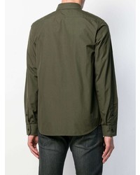 Мужская оливковая рубашка с длинным рукавом от Diesel