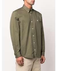 Мужская оливковая рубашка с длинным рукавом от Carhartt WIP