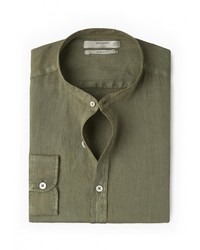 Мужская оливковая рубашка с длинным рукавом от Mango Man