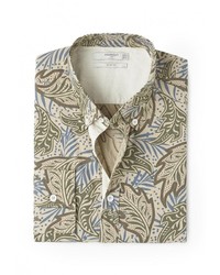 Мужская оливковая рубашка с длинным рукавом от Mango Man