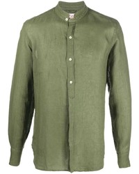 Мужская оливковая рубашка с длинным рукавом от MC2 Saint Barth
