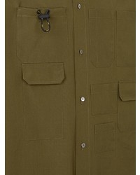 Мужская оливковая рубашка с длинным рукавом от Fendi