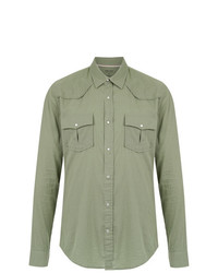 Мужская оливковая рубашка с длинным рукавом от OSKLEN