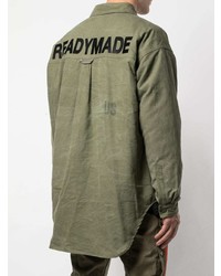 Мужская оливковая рубашка с длинным рукавом от Readymade