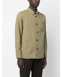 Мужская оливковая рубашка с длинным рукавом от Barbour