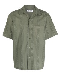 Мужская оливковая рубашка с длинным рукавом от SAMSOE SAMSOE