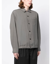 Мужская оливковая рубашка с длинным рукавом от Sacai