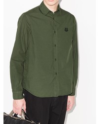 Мужская оливковая рубашка с длинным рукавом от Kenzo