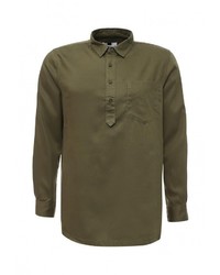 Мужская оливковая рубашка с длинным рукавом от Topman