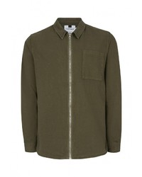 Мужская оливковая рубашка с длинным рукавом от Topman