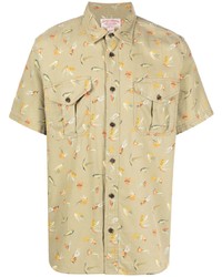 Мужская оливковая рубашка с коротким рукавом с принтом от Filson