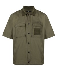 Мужская оливковая рубашка с коротким рукавом от Diesel