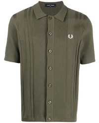 Мужская оливковая рубашка с коротким рукавом от Fred Perry