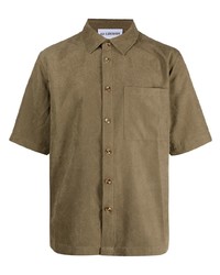 Мужская оливковая рубашка с коротким рукавом от Han Kjobenhavn