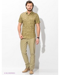 Мужская оливковая рубашка с коротким рукавом от Maestro