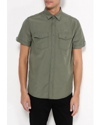 Мужская оливковая рубашка с коротким рукавом от Modis