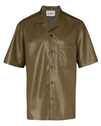 Мужская оливковая рубашка с коротким рукавом от Nanushka