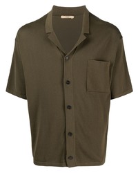 Мужская оливковая рубашка с коротким рукавом от Nuur