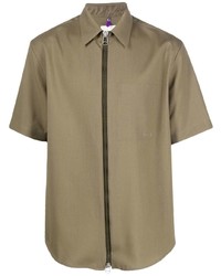 Мужская оливковая рубашка с коротким рукавом от Oamc