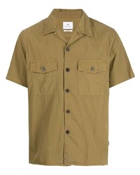 Мужская оливковая рубашка с коротким рукавом от PS Paul Smith