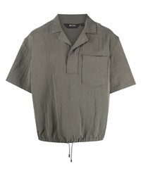 Мужская оливковая рубашка с коротким рукавом от Z Zegna