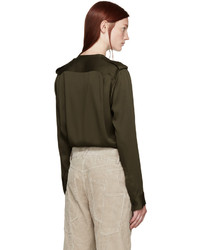 Женская оливковая рубашка от Haider Ackermann