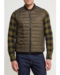 Мужская оливковая стеганая куртка без рукавов от Fresh Brand