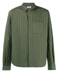 Мужская оливковая стеганая куртка-рубашка от Kenzo