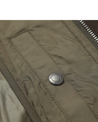 Оливковая стеганая куртка с воротником и на пуговицах от Burberry