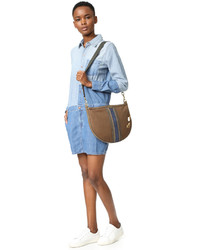 Женская оливковая сумка из плотной ткани от Tory Burch