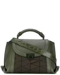 Женская оливковая сумка с геометрическим рисунком от Salvatore Ferragamo