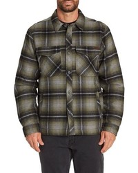 Оливковая фланелевая куртка-рубашка в шотландскую клетку