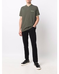 Мужская оливковая футболка на пуговицах от Calvin Klein