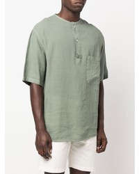 Мужская оливковая футболка на пуговицах от Costumein