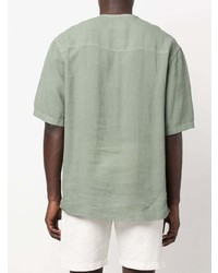 Мужская оливковая футболка на пуговицах от Costumein