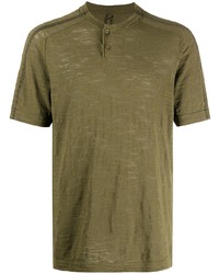 Мужская оливковая футболка на пуговицах от Transit