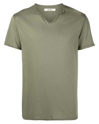 Мужская оливковая футболка на пуговицах от Zadig & Voltaire