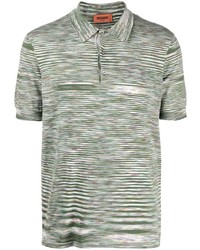 Мужская оливковая футболка-поло в горизонтальную полоску от Missoni