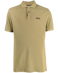 Мужская оливковая футболка-поло с вышивкой от Barbour