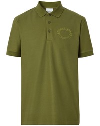Мужская оливковая футболка-поло с вышивкой от Burberry