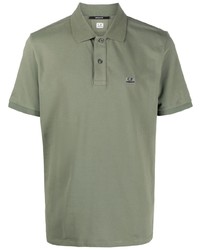 Мужская оливковая футболка-поло с вышивкой от C.P. Company