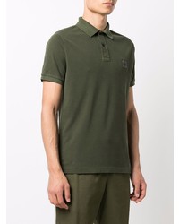 Мужская оливковая футболка-поло с вышивкой от Stone Island