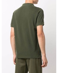 Мужская оливковая футболка-поло с вышивкой от Stone Island