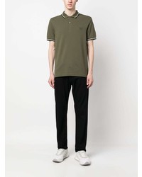 Мужская оливковая футболка-поло с вышивкой от Fred Perry